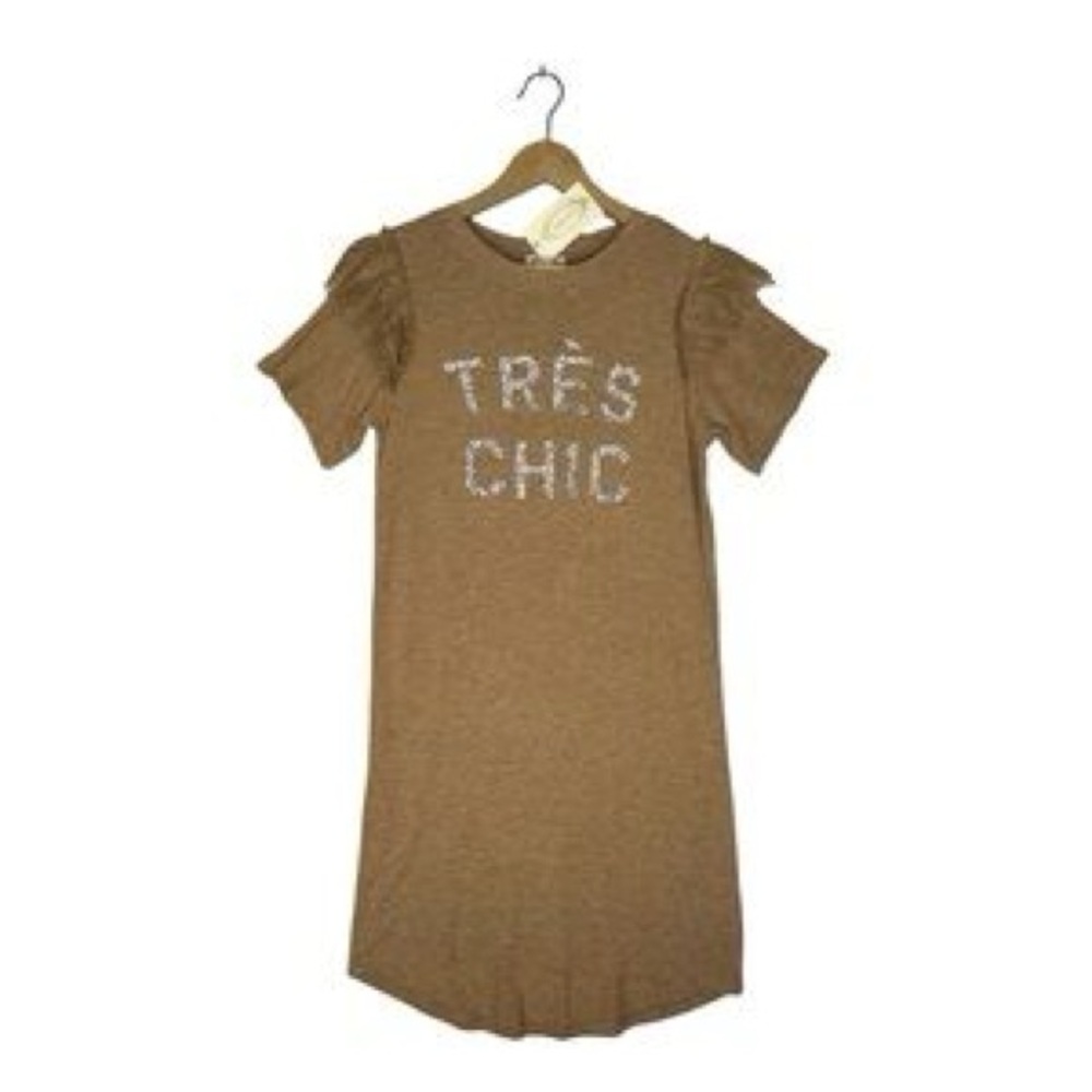 ✨🤎 Joyfolie Mia Joy “Peyton” T-Shirt Dress – Heather Pecan | Size 10 | NWT 🤎✨